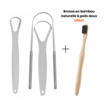 Gratte langue Pro en acier inoxydableensemble, soins bucco-dentaires langue