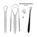 Gratte langue Pro en acier inoxydableensemble, soins bucco-dentaires langue