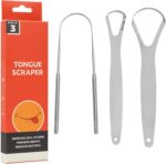 Gratte langue Pro en acier inoxydableensemble, soins bucco-dentaires langue – Image 2